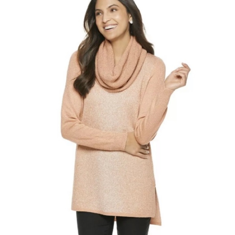 Apt 9 Women's High Low Metallic Tunic Sweater
